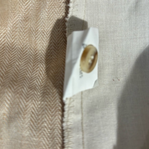 LE CHATEAU Sz 35 Pants 100% Linen Straight Leg Zipper Pockets Unlined Trousers - Picture 8 of 8